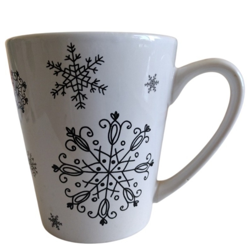 Design PAC‎ Snowflake Coffee Mug White Gray Dishwasher Microwave Safe